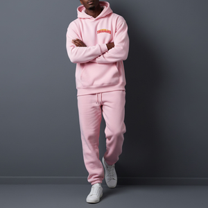 Conjunto Deportivo de Dos Piezas para Hombre, Invierno, Color Sólido, Sudadera con Capucha Moderna y Pantalones Rectos, Logotipo Personalizado, Antibacteriano, para Gimnasio y Uso Casual - Product Image 6