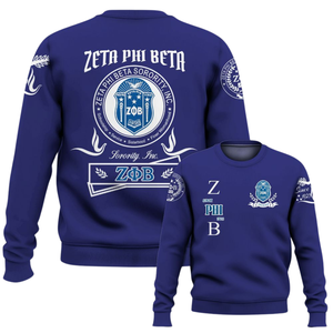 Sudadera con cuello redondo Zeta Phi Beta azul 1920 para mujer, con letras griegas bordadas - Product Image 6
