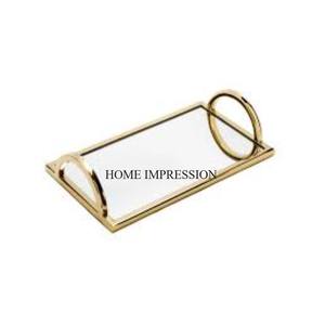 Round Shape Heavy Duty Metal Gold Plated With Mirror Serving <b>Tray</b> Restaurant and Hotel Supplies Table Centerpiece & Decoration - Product Image 6