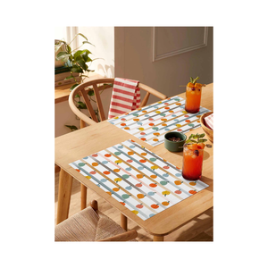 Plain Weave <b>Pink</b> Daffodil Cotton <b>Table</b> Mats GOTS Certified 13x18 Inches 200 GSM Embroidered Anti-Fade OEM Offered From Panipat - Product Image 5