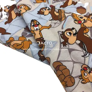 Breathable Jersey Fabric Animal Design Knitting Material Custom Digit Print Cotton Fabric Knit For Baby Clothing