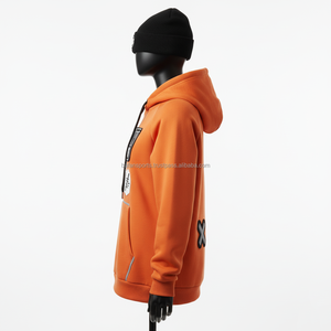 High Quality <b>Women</b> Winter Hoodie 320 GSM Warm Fleece Fabric Stylish <b>Orange</b> Pullover with Custom Logo Print <b>Women</b> basics <b>Hoodies</b> - Product Image 3