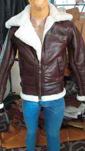 Chaqueta de cuero puro transpirable para hombre de piel de oveja con abrigo personalizado Bomber Flying Leather Jacket para hombre - Product Image 6