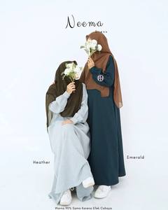 Conjunto de Abaya Neema y Chal con Bufanda para Uso Diario, Elegante, Casual, Moderno, Vestido Musulmán para Mujer con Cierre de Cremallera, ODM, Éxito de Ventas - Product Image 3