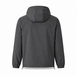 Veste coupe-vent à capuche pour homme personnalisée, légère, en polyester, résistante à l'eau, pour les sports de plein air, fermeture éclair intégrale, fournisseur en gros OEM ODM UE - Product Image 2