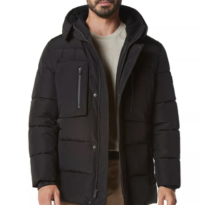 Chaqueta acolchada de invierno para hombre de alta calidad OEM ODM último diseño con cuello con capucha chaqueta de hombre teñida lisa al por mayor - Product Image 1