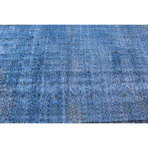 Alfombra Turca de 5.4x9.7 pies, Alfombra Vintage, Alfombra Azul a Rayas de Lana - Product Image 5