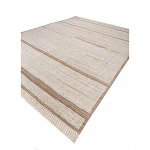 Blythe Ivory Striped Abstract <b>Boho</b>-Inspired Hand Knotted Afghan Wool <b>Rug</b> for Home Living Room Carpet Rectangle Hallway - Product Image 2