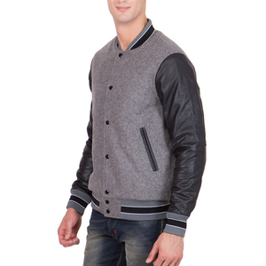 Veste de style décontracté pour hommes, streetwear cool, veste varsity en cuir pour hommes, vestes d'hiver varsity 2026, veste de baseball pour hommes - Product Image 3