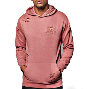 2024 Pakistán hizo sudaderas con capucha desgastadas de alta calidad para hombres colección de invierno poliéster/algodón con capucha liso teñido precio al por mayor - Product Image 2