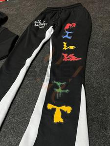 Hot Sell Oem Custom Men's High Quality Flared <b>Jogger</b> Dept Track Pants Elastic <b>Stacked</b> Sweatpants - Product Image 3