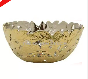 Bol de service de nourriture et de salade pour restaurant et bar de l'hôtel belle conception de feuille d'or - Product Image 1