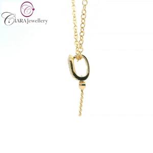 TRENDY 18K AU750 SOILD WHITE GOLD COLGANTE DE PERLA DE DIAMANTE NATURAL REAL - Product Image 5