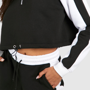 Ensemble survêtement femme personnalisé avec logo, deux pièces, sweat à capuche et pantalon de jogging, 100% coton molletonné, séchage rapide, style streetwear, hiver, haute qualité - Product Image 5