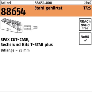 SPAX Bit R 88654 T-Star Plus SW 1/4x25 T15 Hardened Steel <b>Screwdriver</b> Bits-50 Pieces - Product Image 1
