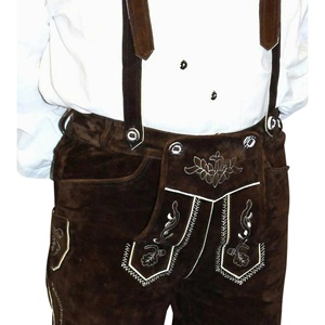 Kneibund Costume Leather Pants <b>Knee</b> <b>Strap</b> Leather Pants <b>Strap</b> Suede Embroidered Lederhosen for Men Oktoberfest Leather Trouser - Product Image 2