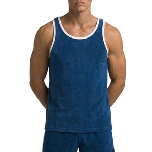 Camiseta sin mangas de algodón de rizo de color liso, diseño personalizado OEM, de secado rápido, tejido para culturismo, ideal para verano. - Product Image 4