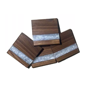 Alfombrillas cuadradas de madera para taza de té, tapete de madera fresca, el mejor precio, hecho a mano, posavasos de vidrio - Product Image 2