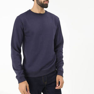 เสื้อสเวตเชิ้ตผู้ชายทรงปกติ ผ้าฝ้าย 100% แขนยาว สีพื้น ผ้าฟลีซ คอกลม สไตล์ลำลอง เสื้อผ้าฤดูหนาวสำหรับใส่เป็นเสื้อตัวบน - Product Image 3