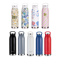 Botella de Agua de Acero Inoxidable con Aislamiento de Doble Pared y Logotipo Personalizado Gratis, Termo Metálico al Vacío para Exteriores