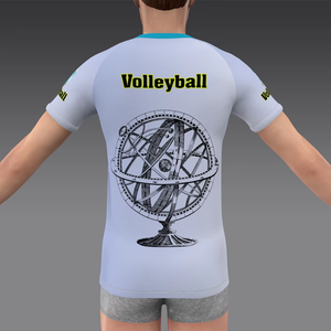 Men's Q-Neck Short Sleeve 100% Polyester Breathable Comfortable High Quality Customizable Jersey <b>Set</b> Beach <b>Volleyball</b> Team Gear - Product Image 2