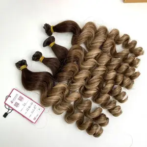 Wholesale Supplier Balayage Color 2/4Q+6C Genius Weft Hair 22 Inch Human Hair Extensions Body Wave Genius Weft Hair Extensions