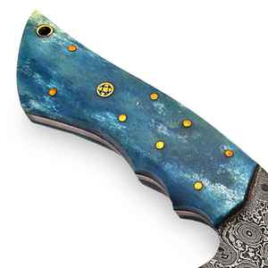 Couteau de boucher en acier damas fait à la main manche en os avec gaine en cuir couteau de cuisine de haute qualité - Product Image 5