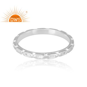Anillo de banda de Plata de Ley 925 con el mejor diseño para mujer, joyería personalizada para mujer, regalo para ella delicada - Product Image 4
