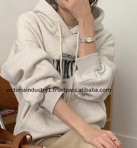 เสื้อสเวตเตอร์โอเวอร์ไซส์สำหรับผู้หญิง, เสื้อพิมพ์ลายตัวอักษรคอกลม DTG DTF เสื้อมีฮู้ดลำลองเสื้อสวมหัวเสื้อ Y2K - Product Image 2