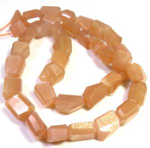 8-13mm Natural melocotón piedra lunar cuentas facetadas 16 "Strand Nugget Tumble Beads Material de piedras preciosas - Product Image 5