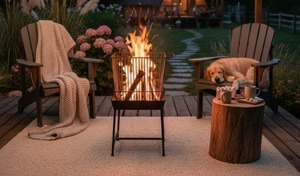 Foyer en fonte robuste pour l'extérieur |   Bol à feu en bois durable pour l'extérieur, bol à feu en fer noir classique |   Chauffe-eau à fer profond - Product Image 2