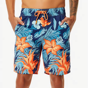 กางเกงขาสั้นบอร์ดของผู้ชายทันสมัยพร้อมโลโก้ที่ปรับแต่งได้สวมใส่สบายและแห้งเร็วคุณสมบัติสำหรับวันที่ใช้งานกลางแจ้ง - Product Image 5