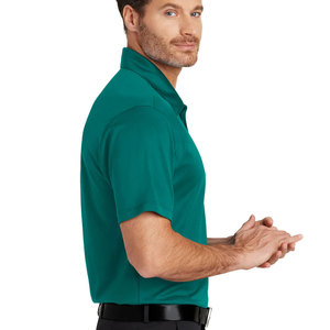Transpirable Color liso Logotipo personalizado Hombres Cuello Puños Golf Negocios Polos - Product Image 3