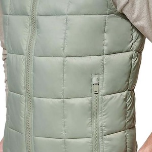 <b>Top</b> Selling Men's Regular Fit Canvas Puffer Vest with Stand Collar Front Logo Waterproof Windproof Outdoor Wear Wholesale - Product Image 5