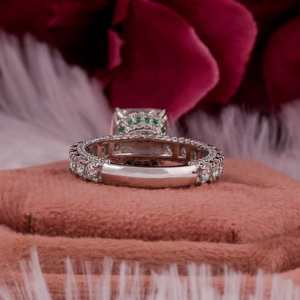 2.50CT Anillo de compromiso con corte de cojín 14K Oro sólido Doble oculto Halo VS1 Lab Grown Diamond IGI Anillo certificado para boda - Product Image 5