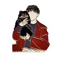 Pins en émail dur plaqué, personnalisés en usine, tendance, à thème anime et dessin animé, avec paillettes, badges métalliques écologiques, collection pour la mode jeunesse coréenne