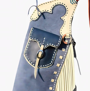 Chaps en cuir western pour hommes avec fermeture à boutons et poche personnalisable pour l'équitation et l'entraînement - Product Image 3
