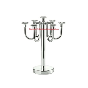 Portavelas de plata decorativa de Navidad al por mayor, candelabros de hierro económicos para mesa, portavelas de Metal Premium - Product Image 1