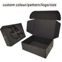Boîte en carton noir personnalisée de haute qualité pour l'expédition, avec impression UV et logo, pour vêtements, petite boîte en carton