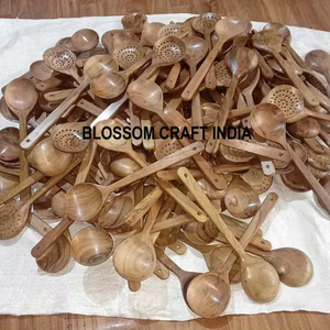 Elegante Juego de Cucharas de Cocina de Madera de Acacia, Utensilios de Cocina de Madera Duraderos para Servir, Producto Económico Ideal para Viajes - Product Image 1