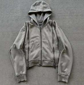 Sweat à capuche décontracté pour hommes OEM Sweat à capuche zippé en coton éponge française délavé à l'acide - Product Image 4