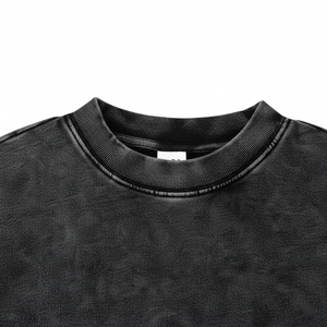 Sweat-shirt d'hiver personnalisé en molleton à col rond, coupe classique, délavé à l'acide, effet vintage, respirant, 100 % coton - Product Image 3