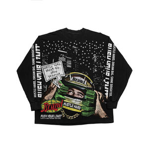 Conjunto de Sudadera y Pantalón Corto para Hombre, Estampado Vintage, Oversize, Personalizado, con Efecto Desgastado, Pedrería y Sudadera Corta con Cremallera - Product Image 2