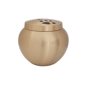 Golden Finished Brass <b>Pet</b> Cremation <b>Urn</b> Paw Print Design Best Selling Cremation <b>Pet</b> <b>Urn</b> for Burial Ashes - Product Image 1