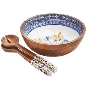 Tazón de sopa y ensalada de madera ecológico de primera calidad, diseño clásico y elegante para servir y mezclar fiestas, venta al por mayor - Product Image 6