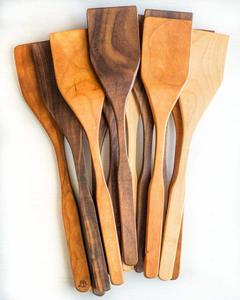 Cuillère en bois ustensiles de cuisine ustensiles de cuisine naturels haute qualité plaqué or longue poignée écologique - Product Image 5