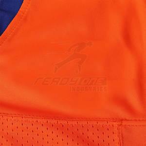 Maillot de football américain universitaire à manches courtes Maillot respirant avec panneaux en maille d'aération latérale à rayures traditionnelles - Product Image 5