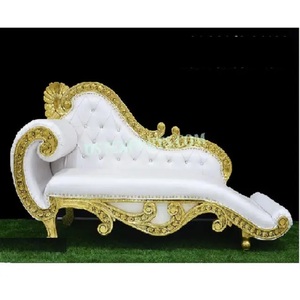 Chaise longue blanche italienne canapé de mariage scène de mariage mariée marié causeuse or blanc ensemble de canapés de scène de mariage - Product Image 1