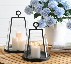 Lanterne en métal d'extérieur, lanterne à bougie de jardin, décoration de lanterne de patio, lanterne de balcon, porte-bougie, lanterne résistante aux intempéries - Product Image 4