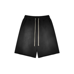 กางเกงขาสั้นโอเวอร์ไซส์ผ้าคอตตอนปักลายวินเทจผ้า100% สำหรับผู้ชายชุดออกกำลังกายในยิมออกแบบได้ตามต้องการ - Product Image 6